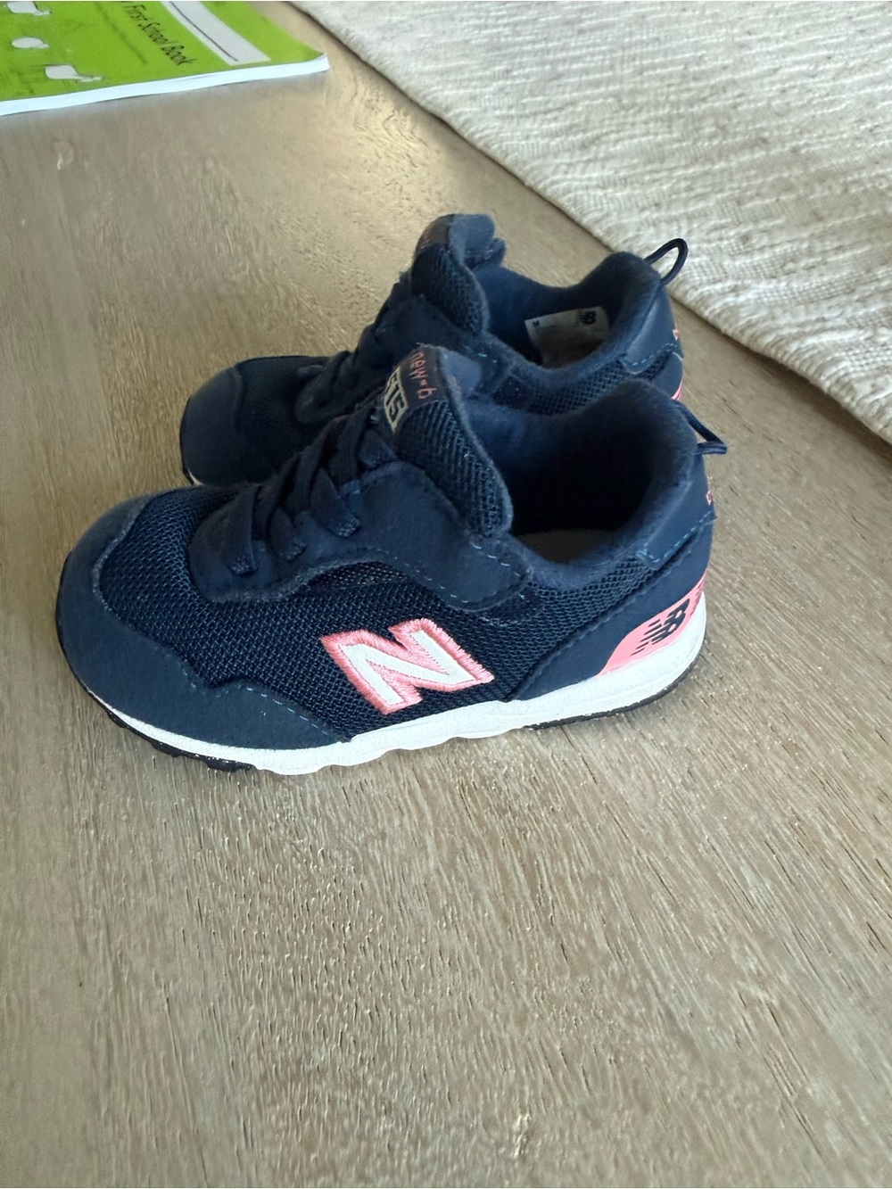 New Balance Kids Navy with Pink Accent Sneakers